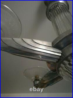Petitot Art Deco Deckenlampe Lampe Leuchter Glasstäbe Kronleuchter