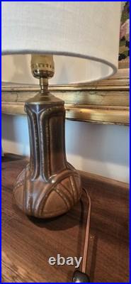 Pewabic Detroit ORIGINAL Vintage Art Pottery Cinnamon Celtic Art Deco Lamp