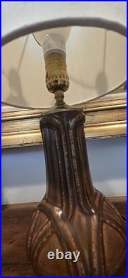 Pewabic Detroit ORIGINAL Vintage Art Pottery Cinnamon Celtic Art Deco Lamp