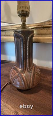 Pewabic Detroit ORIGINAL Vintage Art Pottery Cinnamon Celtic Art Deco Lamp