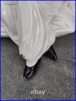 Pierrot Art Deco Lamp White Porcelain Globe Glass Vintage Night Light 1930