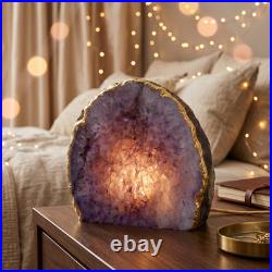 Purple Agate Geode Lamp Natural Crystal Stone Light Luxury Home Decor