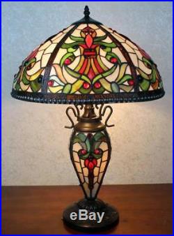 Quality Art Deco Style Double Light 24in Tiffany Lamp