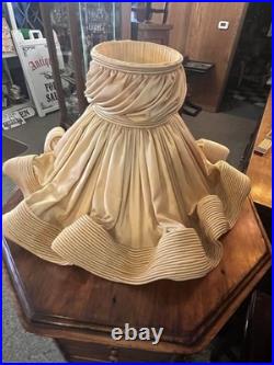 Queen 21Antique GOLD SATIN Vintage Boudoir Lampshade Ruffled AMAZING Art Deco