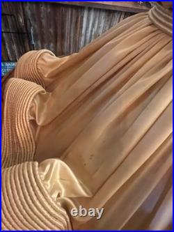 Queen 21Antique GOLD SATIN Vintage Boudoir Lampshade Ruffled AMAZING Art Deco