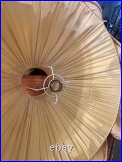 Queen 21Antique GOLD SATIN Vintage Boudoir Lampshade Ruffled AMAZING Art Deco