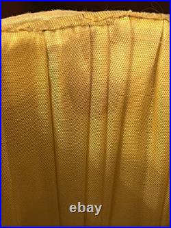 Queen 21Antique GOLD SATIN Vintage Boudoir Lampshade Ruffled AMAZING Art Deco
