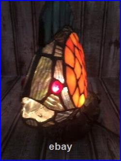 Quoizel Tiffany Style Stained Glass Piranha Fish Lamp Night Light