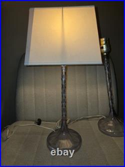RARE 18 Art Deco French Crystal Cut Glass Candlestick Lamps Lavender Amethyst