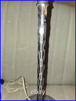 RARE 18 Art Deco French Crystal Cut Glass Candlestick Lamps Lavender Amethyst
