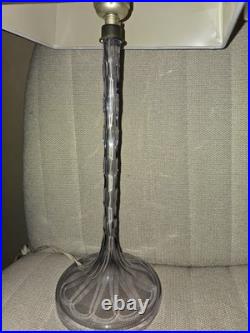RARE 18 Art Deco French Crystal Cut Glass Candlestick Lamps Lavender Amethyst