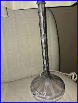 RARE 18 Art Deco French Crystal Cut Glass Candlestick Lamps Lavender Amethyst