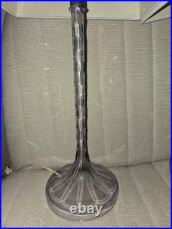 RARE 18 Art Deco French Crystal Cut Glass Candlestick Lamps Lavender Amethyst