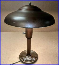RARE 1940s Mid Century Art Deco Vtg ELECTROLITE 14 UFO Mushroom Table Desk LAMP