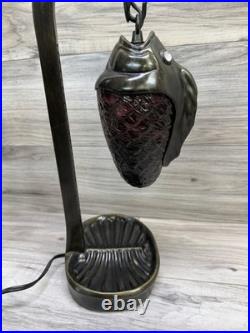 RARE! ANTIQUE BRONZE GLASS FISH LAMP, Nice piece