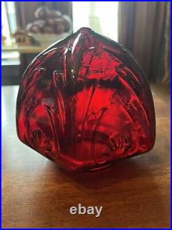 RARE ART DECO Boudoir Lamp Ruby Red Glass, All Original Parts Must Be Rewired