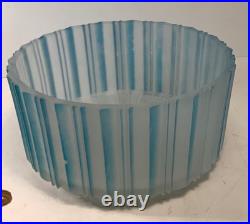 RARE Antique Art Deco Frosted Blue Glass Boudoir Lamp (READ) 13.5 in