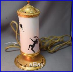 RARE Art Deco Devilbiss Perfume Lamp withReverse Painted Dancing Fairy/Nymph