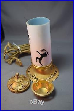 RARE Art Deco Devilbiss Perfume Lamp withReverse Painted Dancing Fairy/Nymph