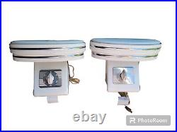 RARE Motel Vintage Space Age Atomic MCM 40s 50s Headboard Lamps With Timer READ