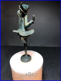 RARE ORIGINAL Art Deco GERDAGO Jester Harlequin Dancer Alabaster Table Lamp WORK