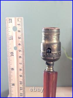 RARE Vintage Art Deco Bakelite Butterscotch Pink Glass Table Lamp 1930s 1940s