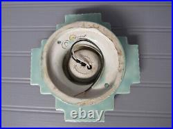 RARE Vintage Art Deco Celadon Green Porcelain Ceiling or Vanity Light Rewired