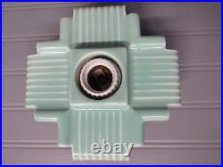 RARE Vintage Art Deco Celadon Green Porcelain Ceiling or Vanity Light Rewired