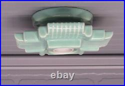 RARE Vintage Art Deco Celadon Green Porcelain Ceiling or Vanity Light Rewired