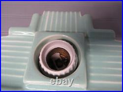 RARE Vintage Art Deco Celadon Green Porcelain Ceiling or Vanity Light Rewired