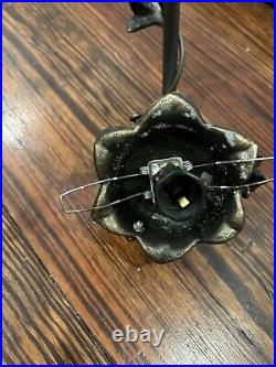 RARE Vintage Art Deco Meyda Lighting Bronze Cherub Angel Swinging Flower Lamp