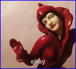 RED PIXIE vtg art deco gerdago harlequin lamp jb hirsch marble globe dance girl
