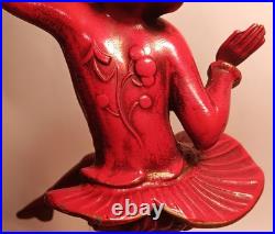 RED PIXIE vtg art deco gerdago harlequin lamp jb hirsch marble globe dance girl