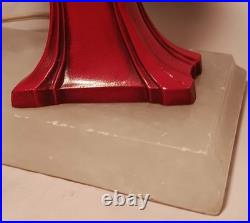 RED PIXIE vtg art deco gerdago harlequin lamp jb hirsch marble globe dance girl