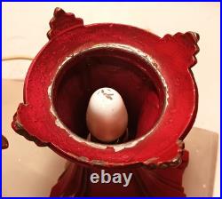 RED PIXIE vtg art deco gerdago harlequin lamp jb hirsch marble globe dance girl