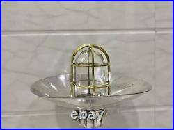 REPLICA SOLID ALUMINIUM LAMP & BRASS CAGE BULKHEAD LIGHT WITH SHADE Lot of 2