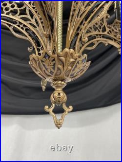 RESTORED Antique Vtg Griffin Lion Chandelier Gothic Arts Crafts Deco 1920s 1930s