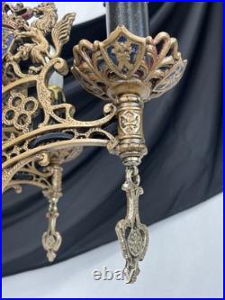 RESTORED Antique Vtg Griffin Lion Chandelier Gothic Arts Crafts Deco 1920s 1930s