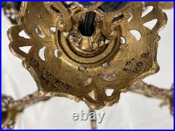 RESTORED Antique Vtg Griffin Lion Chandelier Gothic Arts Crafts Deco 1920s 1930s