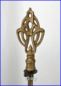 REWIRED Antique Vtg Art Deco Table Desk Lamp Green Jadeite Houze Glass 1920's