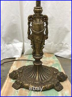 REWIRED Antique Vtg Art Nouveau Deco Victorian Floor Lamp Ornate Brass, 2 Socket