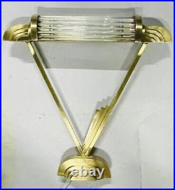 Radiant Vintage Art Deco Brass Table Lamp Elegant Glass Rod Accent Light