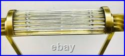 Radiant Vintage Art Deco Brass Table Lamp Elegant Glass Rod Accent Light