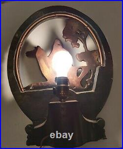 Rare1930art Deco Table Lamp-indian Native/horse Chalkware-1933 World Fair
