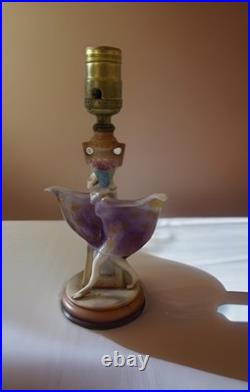 Rare 1920s Antique Carl Schneider Germany Porcelain Art Deco Figural Lady Lamp