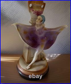 Rare 1920s Antique Carl Schneider Germany Porcelain Art Deco Figural Lady Lamp