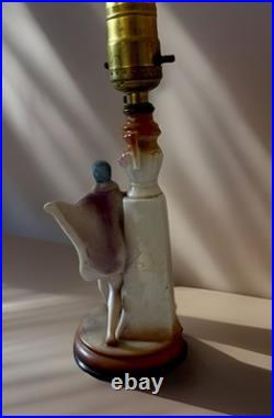 Rare 1920s Antique Carl Schneider Germany Porcelain Art Deco Figural Lady Lamp
