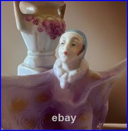 Rare 1920s Antique Carl Schneider Germany Porcelain Art Deco Figural Lady Lamp