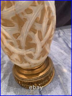 Rare 1921 Rene Lalique Ronce Design Art Deco Pair Of Electrified Lamps