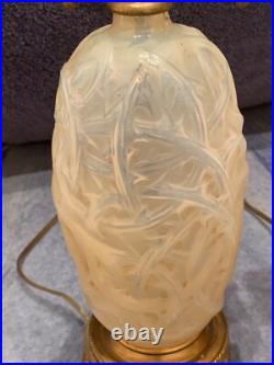 Rare 1921 Rene Lalique Ronce Design Art Deco Pair Of Electrified Lamps